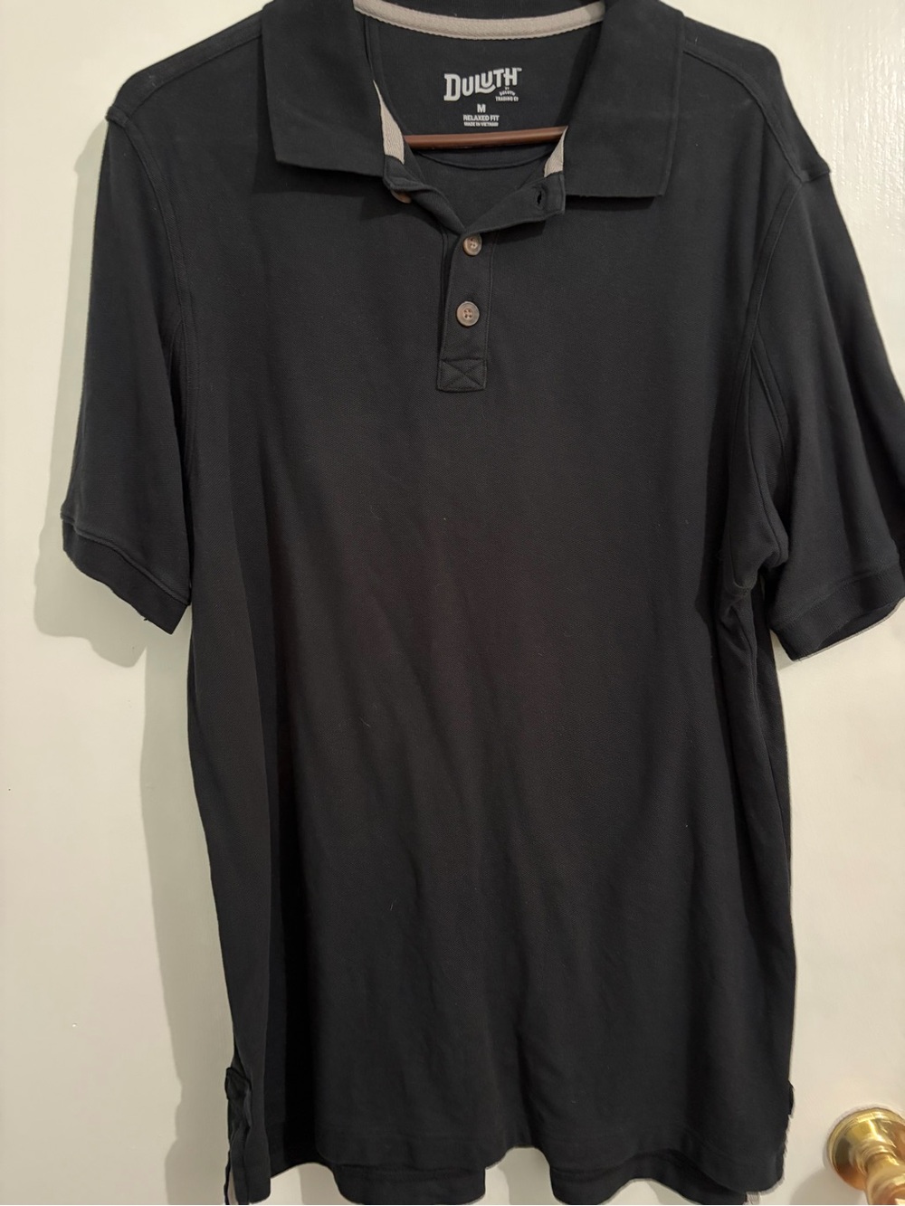 Duluth Trading Co Black Short-Sleeve Polo